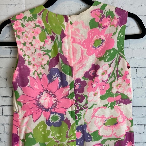 TOBY For Young Hawaii Vintage Floral Eyelet Sleeveless Maxi Dress S Luau Retro - Picture 7 of 16